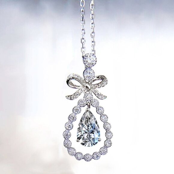 💥 High Quality Fashion Style Bow Necklace for Women, HA4604 - Picture 3 of 4